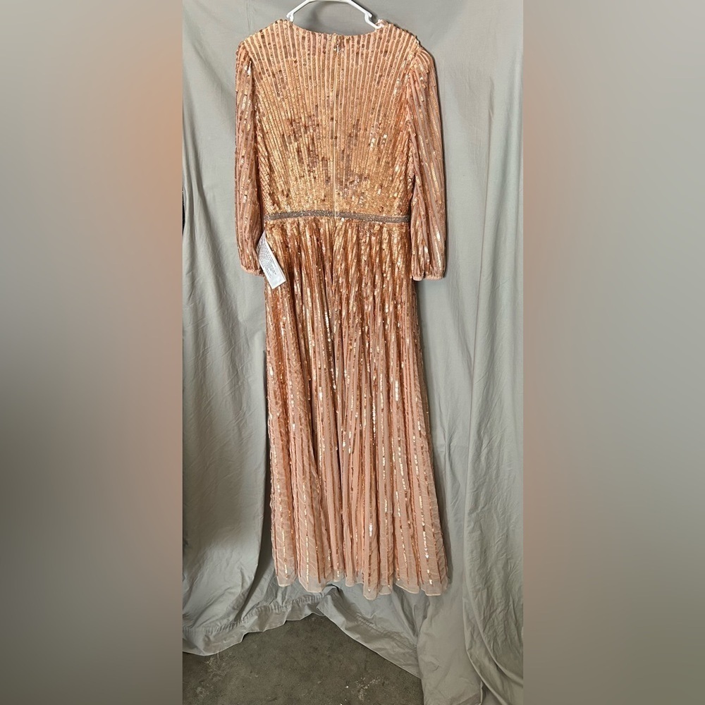 Mac Duggal 5509 NWT SEQUINED WRAP OVER 3/4 SLEEVE GOWN - Picture 5 of 7